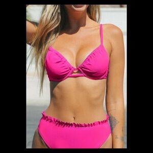 Pink two bikini.